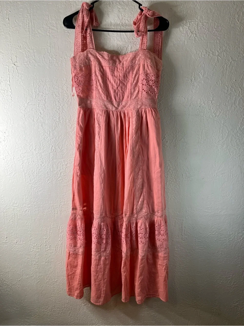 Love Shack Fancy Ayala Dress in Peach Blossom 100% Cotton - Picture 4 of 16